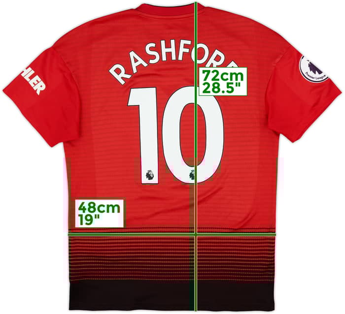 2018-19 Manchester United Home Shirt Rashford #10 - 8/10 - (M)