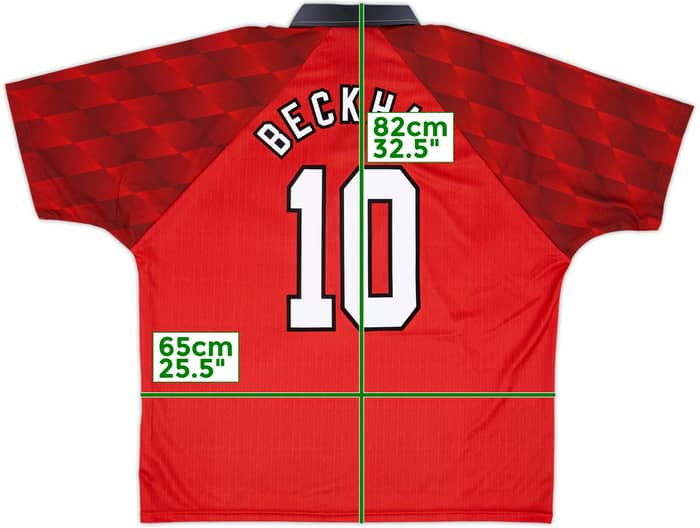 1996-98 Manchester United Camiseta local Beckham #10 - 9/10 - (XXL)