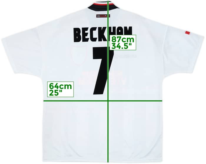 1997-99 Manchester United Away Shirt Beckham #7 - 9/10 - (XXL)