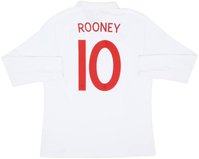 2009-10 England Home L/S Shirt Rooney #10 - 8/10 - (L)