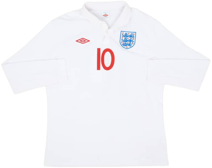 2009-10 England Home L/S Shirt Rooney #10 - 8/10 - (L)
