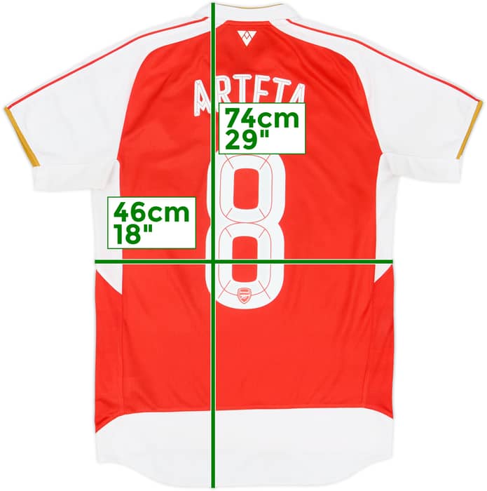 2015-16 Arsenal Home Shirt Arteta #8 - 8/10 - (S)