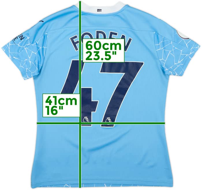 2020-21 Manchester City Home Shirt Foden #47 - 8/10 - (Women's S)