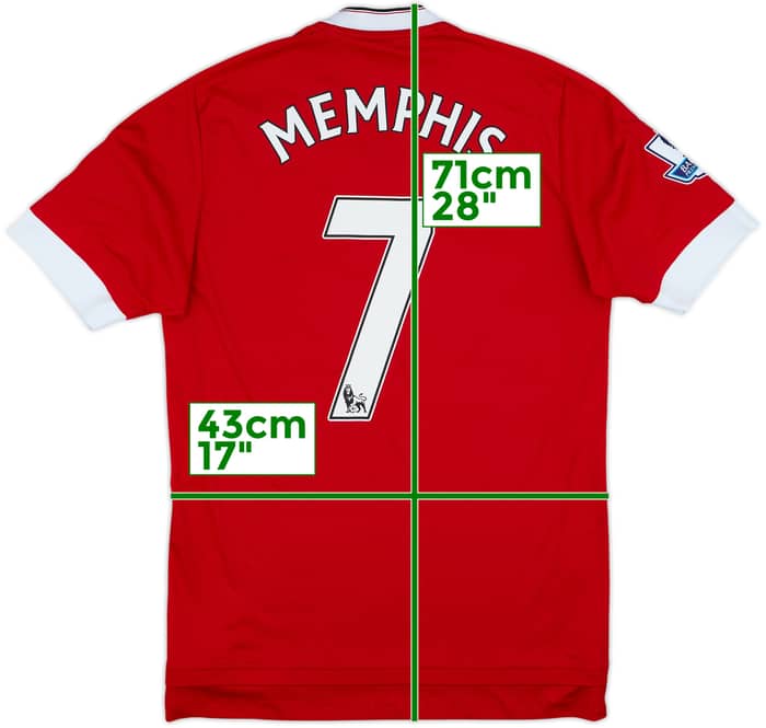 2015-16 Manchester United Home Shirt Memphis #7 - 6/10 - (S)