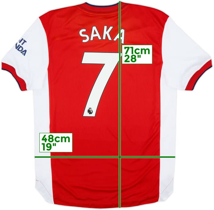 2021-22 Arsenal Authentic Home Shirt Saka #7 - 7/10 - (M)