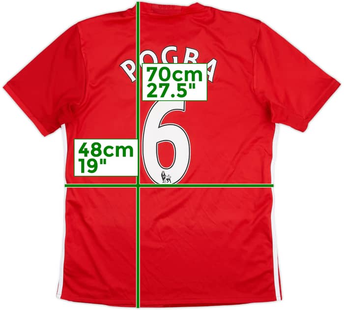 2016-17 Manchester United Home Shirt Pogba #6 - 8/10 - (M)