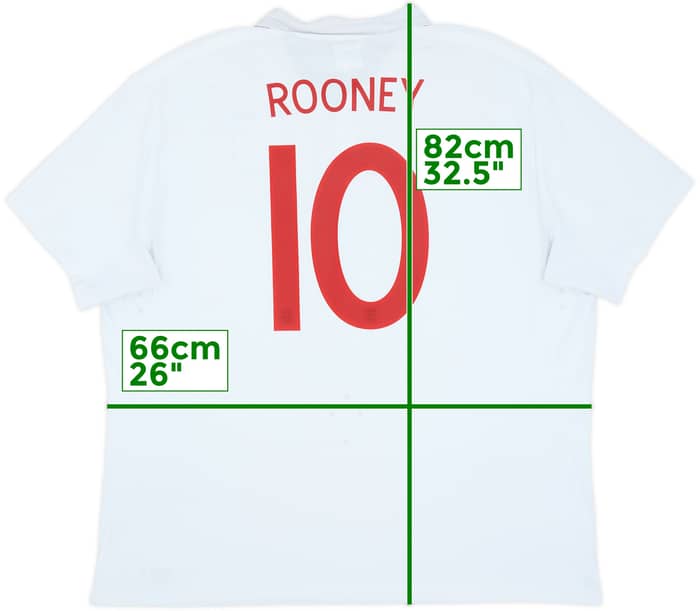2009-10 England Home Shirt Rooney #10 - 7/10 - (3XL)