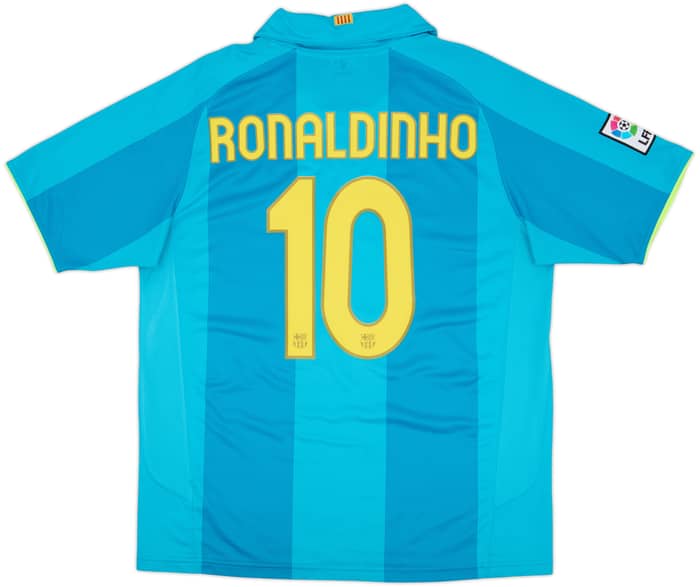 2007-09 Barcelona Camiseta de visitante Ronaldinho #10 - 6/10 - (L)