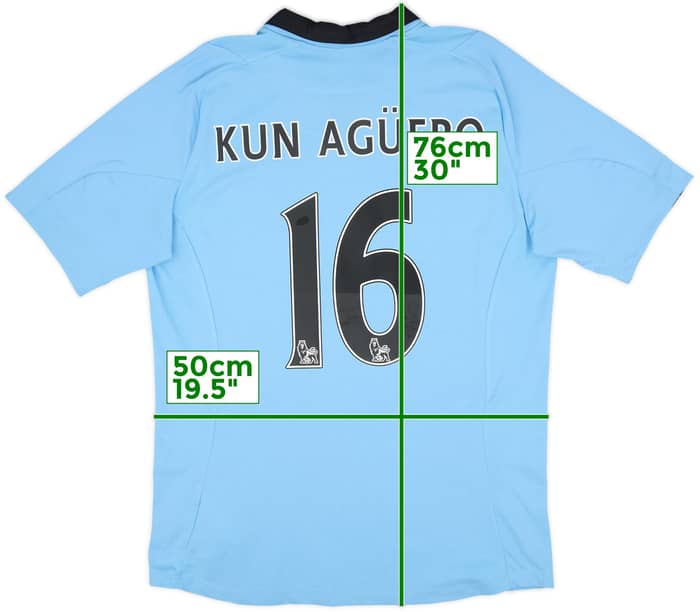 2012-13 Manchester City Home Shirt Kun Aguero #16 - 6/10 - (L)