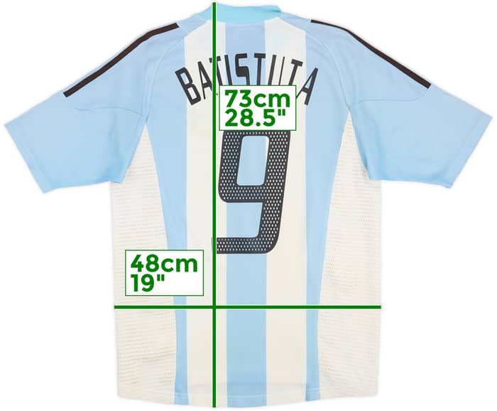 2002-04 Argentina Home Shirt Batistuta #9 - 5/10 - (S)