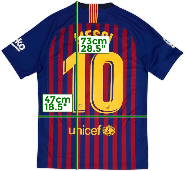 2018-19 Barcelona Home Shirt Messi #10 - 9/10 - (S)