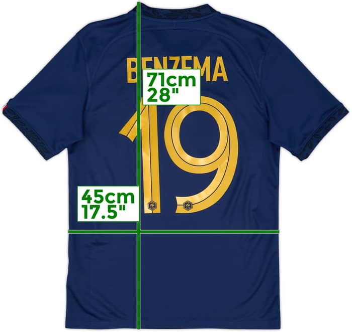 2022-23 France Home Shirt Benzema #19 - 8/10 - (S)