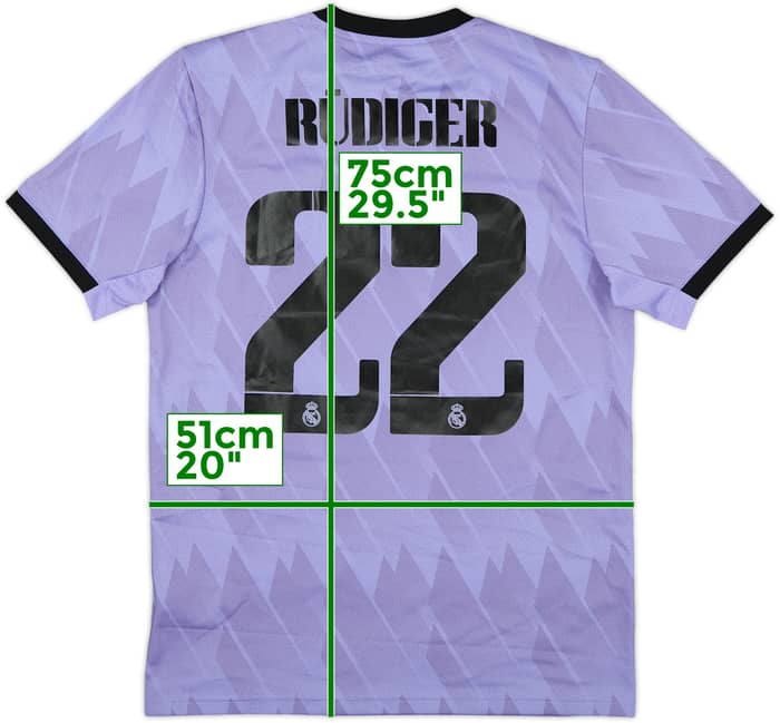 2022-23 Real Madrid Away Shirt Rudiger #22 - 9/10 - (M)