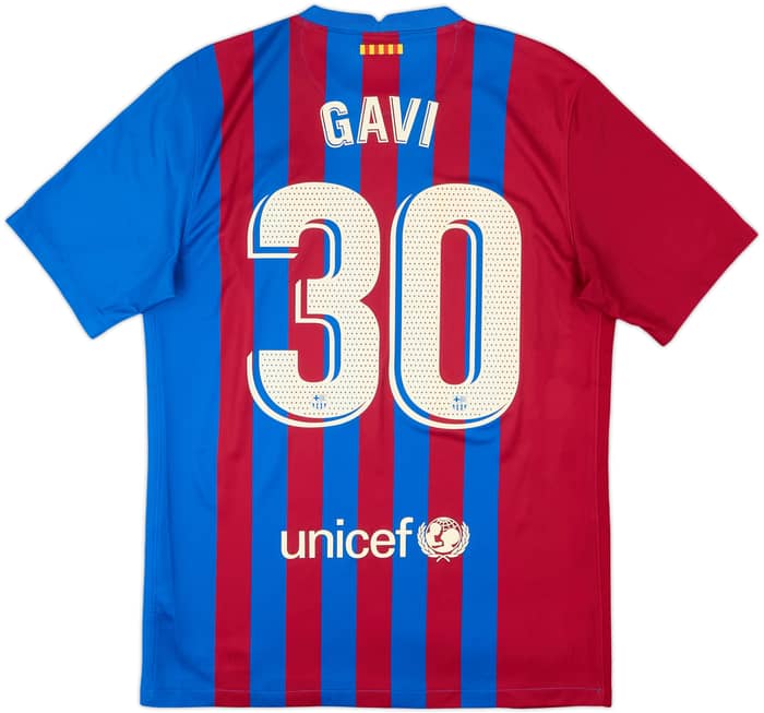 2021-22 Barcelona Home Shirt Gavi #30 - 8/10 - (M)