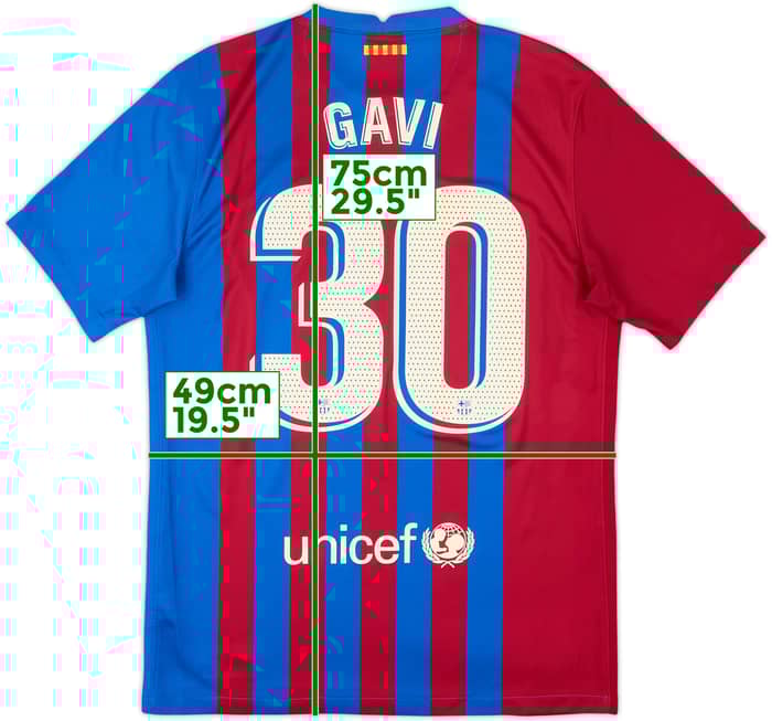2021-22 Barcelona Home Shirt Gavi #30 - 8/10 - (M)