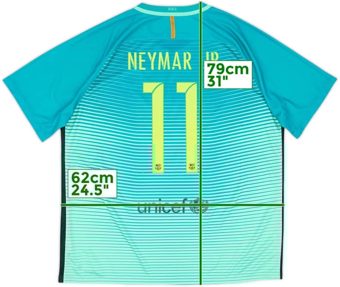 2016-17 Barcelona Third Shirt Neymar Jr #11 - 9/10 - (XXL)