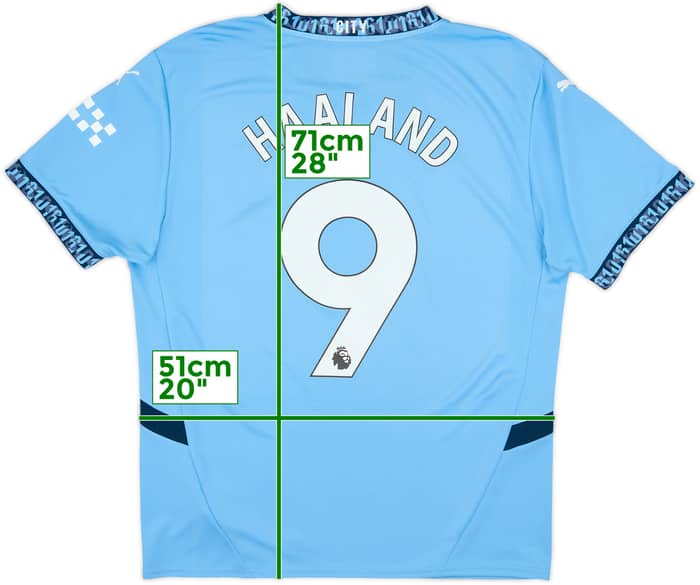 2024-25 Manchester City Home Shirt Haaland #9 - 8/10 - (L)