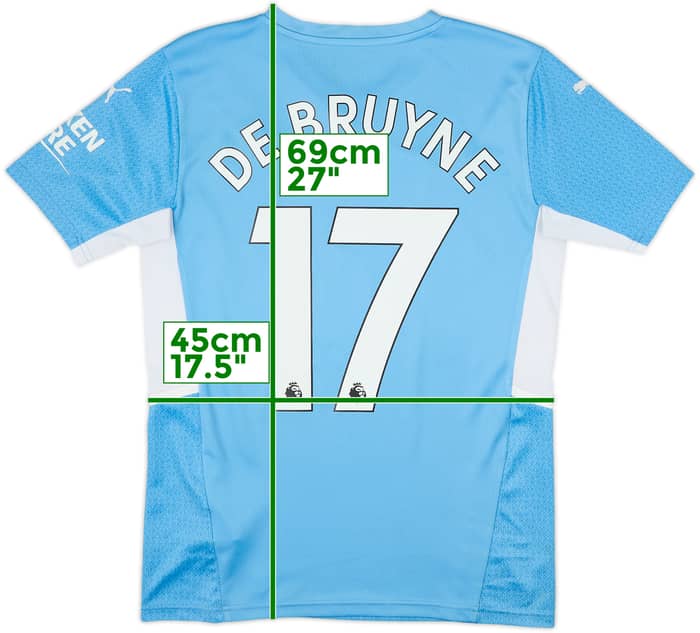 2021-22 Manchester City Home Shirt De Bruyne #17 - 9/10 - (S)
