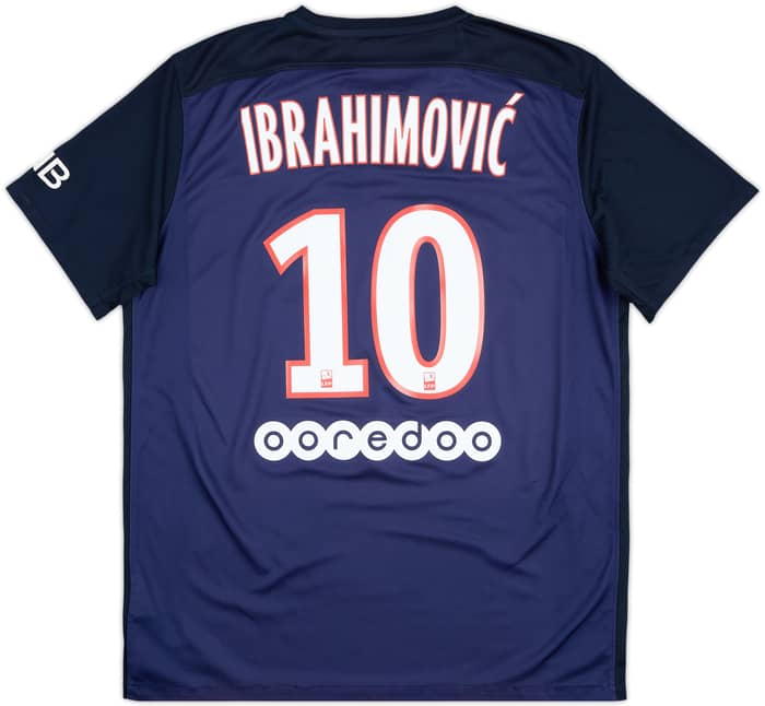 2015-16 Paris Saint-Germain Home Shirt Ibrahimovic #10 - 7/10 - (L)