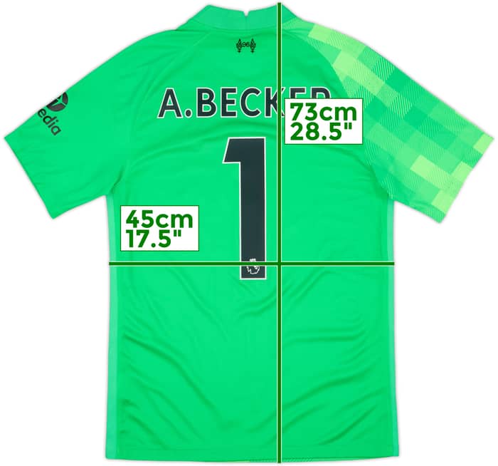 2021-22 Liverpool GK S/S Shirt A.Becker #1 - 8/10 - (S)