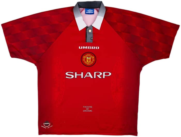 1996-98 Manchester United Home Shirt Cantona #7 - 8/10 - (XL)