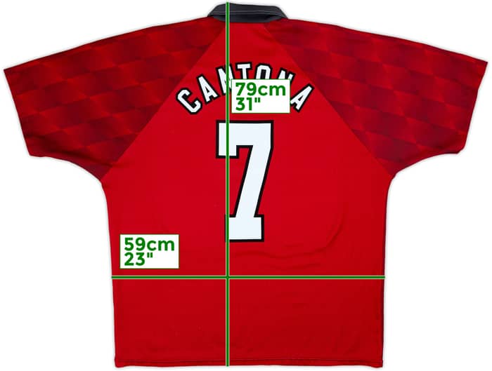 1996-98 Manchester United Home Shirt Cantona #7 - 8/10 - (XL)