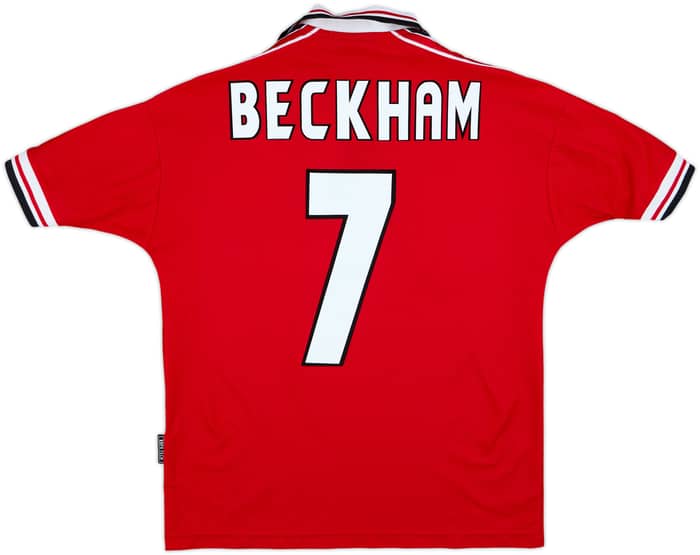 1998-00 Manchester United Home Shirt Beckham #7 - 8/10 - (Y)