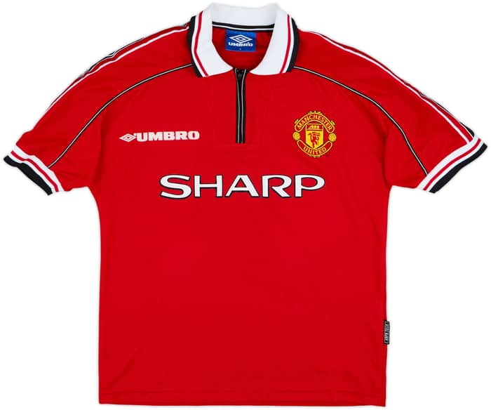 1998-00 Manchester United Home Shirt Beckham #7 - 8/10 - (Y)