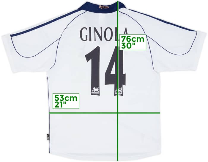 1999-01 Tottenham Home Shirt Ginola #14 - 6/10 - (M)