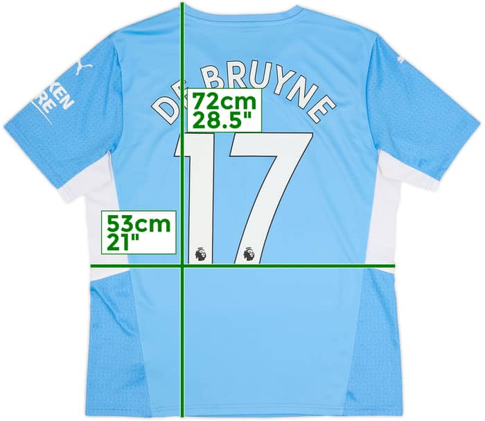 2021-22 Manchester City Home Shirt De Bruyne #17 - 9/10 - (L)