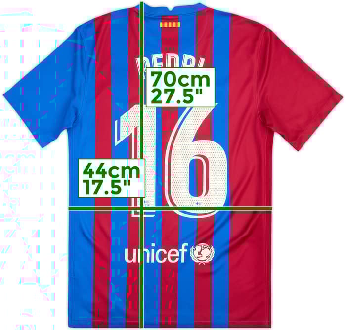 2021-22 Barcelona Home Shirt Pedri #16 - 9/10 - (S)