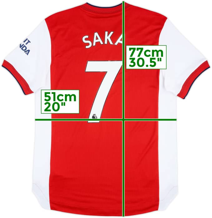 2021-22 Arsenal Authentic Home Shirt Saka #7 - 9/10 - (M)