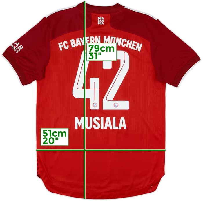 2021-22 Bayern Munich Authentic Home Shirt Musiala #42 - 8/10 - (M)
