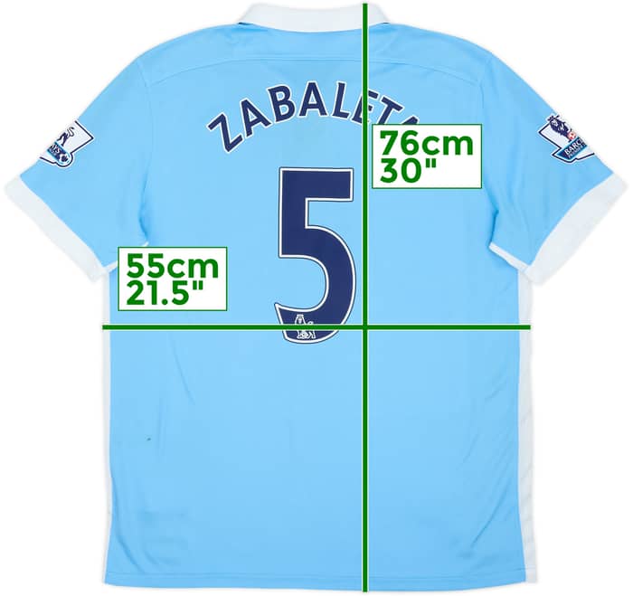 2015-16 Manchester City Home Shirt Zabaleta #5 - 7/10 - (L)