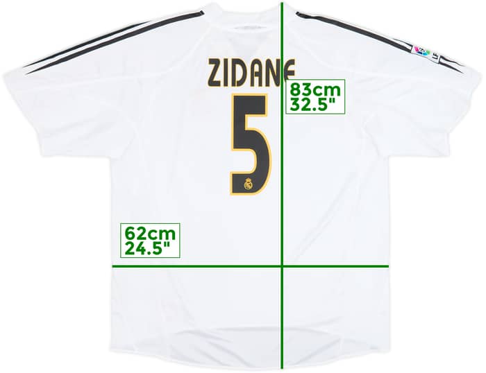 2004-05 Real Madrid Camiseta Local Zidane #5 - 8/10 - (XL)