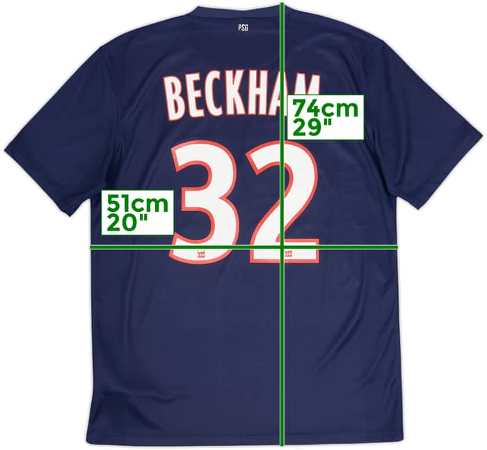 2012-13 Paris Saint-Germain Home Shirt Beckham #32 - 9/10 - (M)