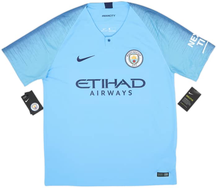 2018-19 Manchester City Camiseta Local Kun Aguero #10 (L)