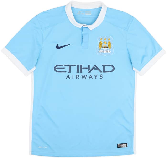 2015-16 Manchester City Home Shirt Kun Aguero #10 - 8/10 - (M)