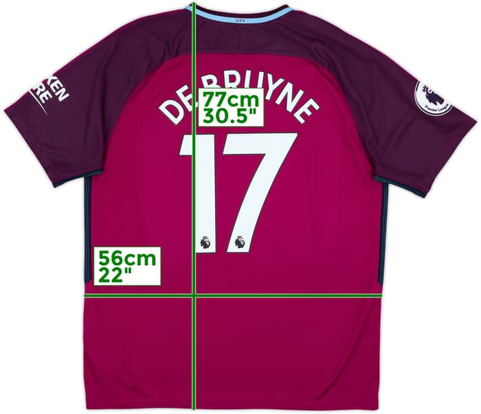 2017-18 Manchester City Away Shirt De Bruyne #17 - 9/10 - (XL)