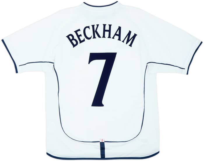 2001-03 England Home Shirt Beckham #7 - 6/10 - (M)