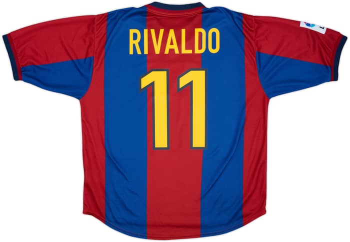 1998-00 Barcelona Home Shirt Rivaldo #11 - 8/10 - (L)