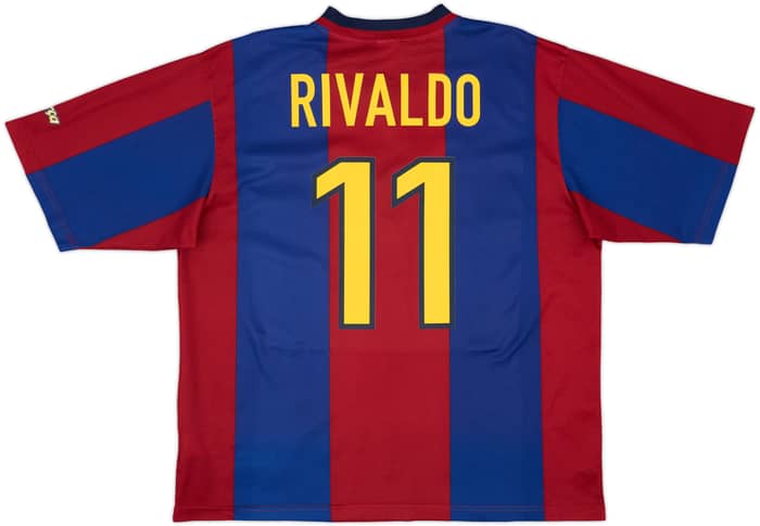 1998-00 Barcelona Basic Home Shirt Rivaldo #11 - 9/10 - (XL)
