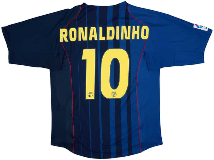 2004-05 Barcelona Away Shirt Ronaldinho #10 - 8/10 - (L)