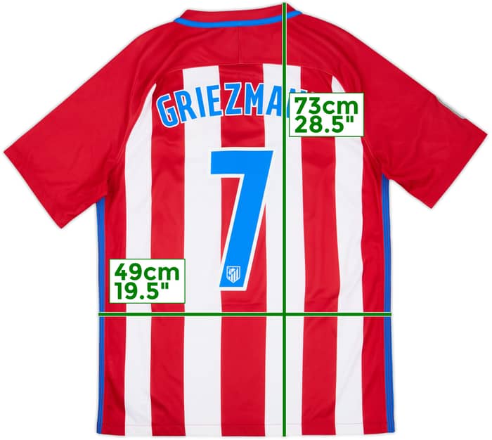 2016-17 Atletico Madrid Home Shirt Griezmann #7 - 8/10 - (M)