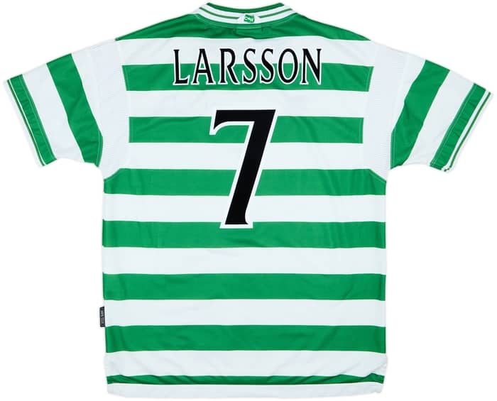 1999-01 Celtic Home Shirt Larsson #7 - 8/10 - (L)
