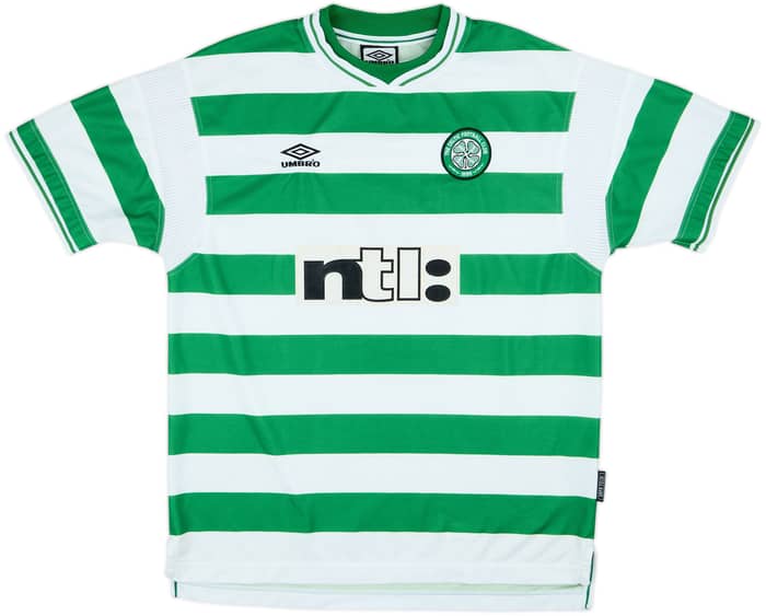 1999-01 Celtic Home Shirt Larsson #7 - 8/10 - (L)