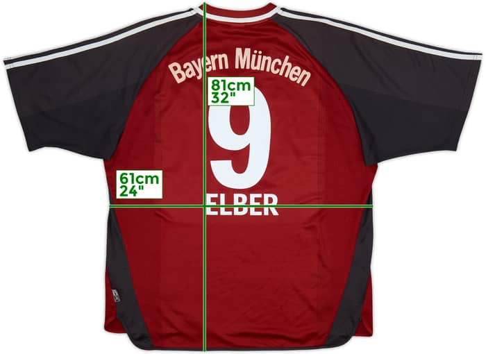 2001-02 Bayern Múnich Camiseta Local Elber #9 - 7/10 - (XXL)