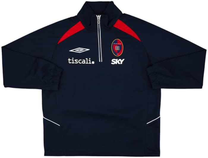 2007-08 Cagliari Umbro 1/4 Zip Drill Top - 9/10 - (L)