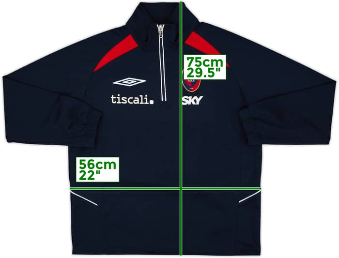 2007-08 Cagliari Umbro 1/4 Zip Drill Top - 9/10 - (L)