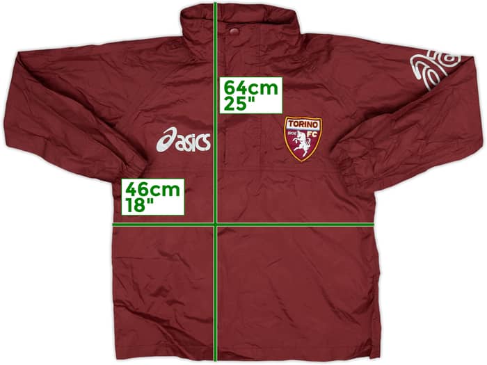 2005-06 Torino Asics Chaqueta impermeable con cremallera de 1/4 - 8/10 - (Niños L)